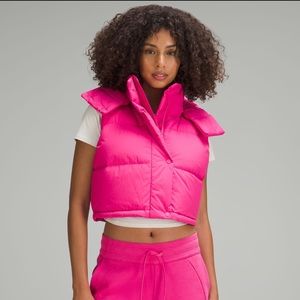 Wunderpuff Super Cropped Vest- Sonic Pink